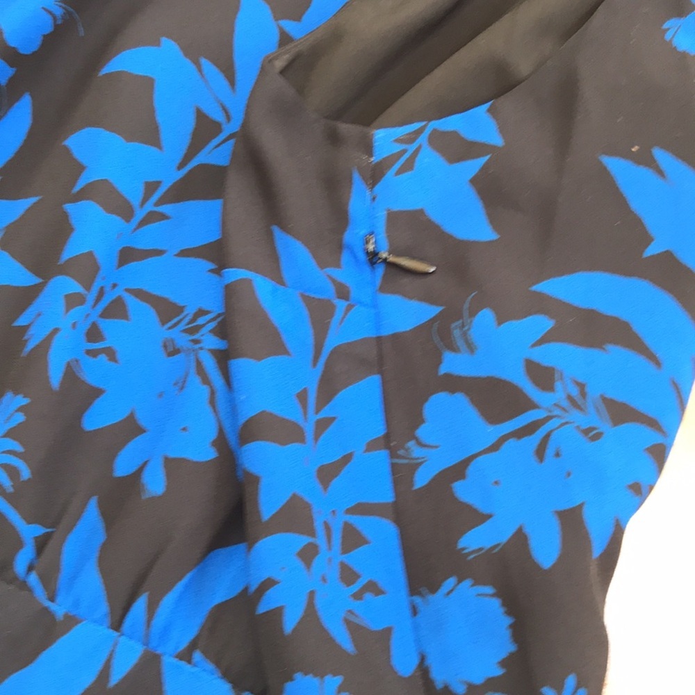 Sam Edelman Size 14 blue combo halter graphic botanic halter midi dress - Picture 11 of 11